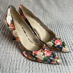 Nine West Glossy Floral Women's Heels Tatiana Floral Pumps Women’s 8M